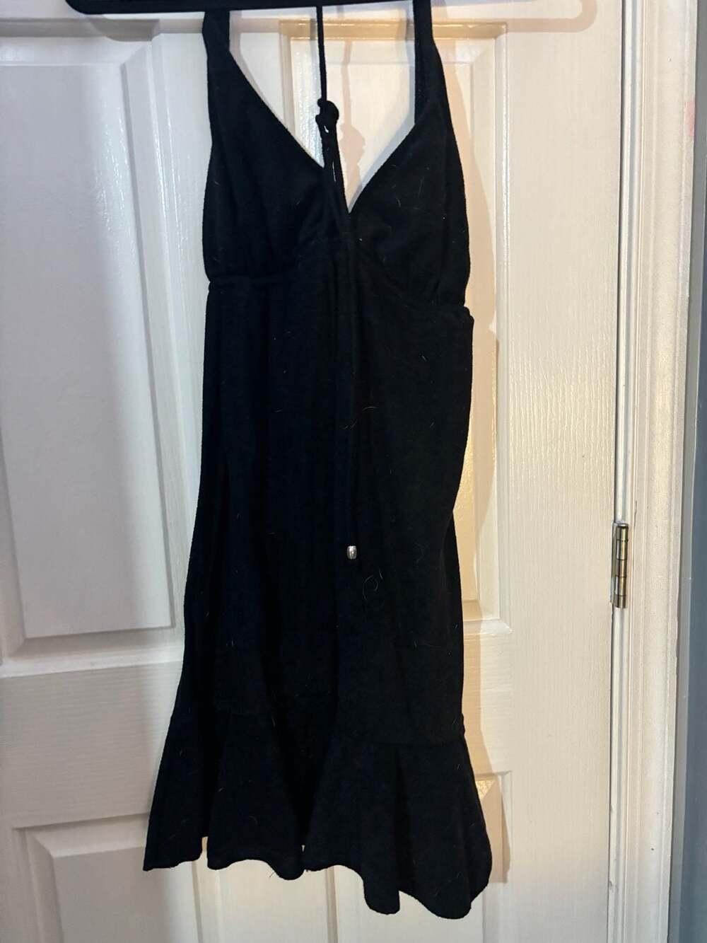 Catalina Black Halter Neck Mini Dress with Ruffle Hem Size 1X (16W)